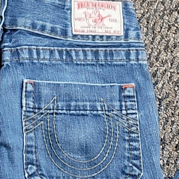 True Religion Horseshoe Pocket Sammy Jeans Size 27 Designer Denim Luxury Denim - Picture 4 of 16